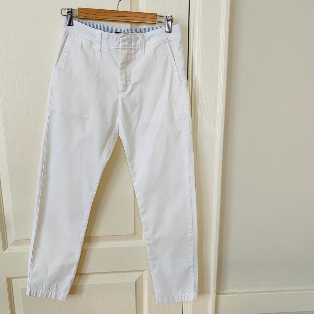 Polo Ralph Lauren White Straight Tapered Leg 100% Cotton Casual Pants Size 0